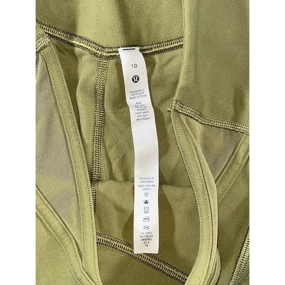 Lululemon Nulu Crisscross Mesh Stirrup Tight Green Leggings Sz 10 LW5ERXS - Picture 10 of 12